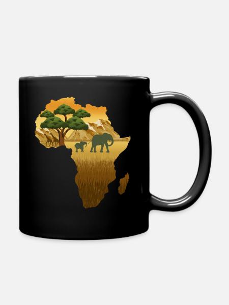Africa Map Reggae - Full Colour Mug - black