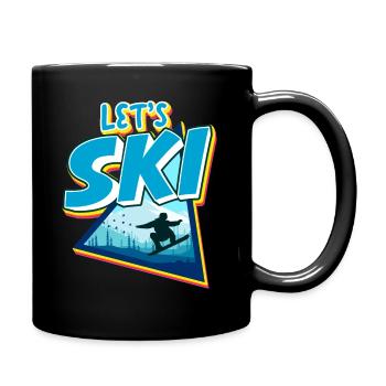 Vintage Slalom Ski 80er 90er Jahre - Tasse einfarbig - Schwarz - Rechts