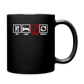 Trompeten - Tasse einfarbig - Schwarz - Rechts