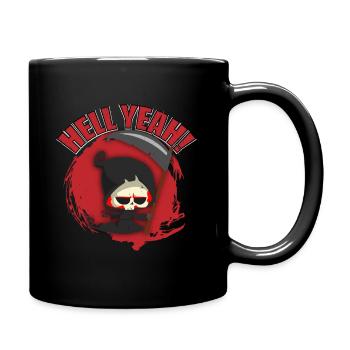 Teufel Sensenmann Hölle Tod Dämon Geschenk - Tasse einfarbig - Schwarz - Rechts