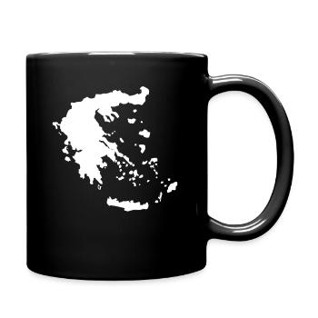 Griechenland Landkarte geschenkidee - Tasse einfarbig - Schwarz - Rechts