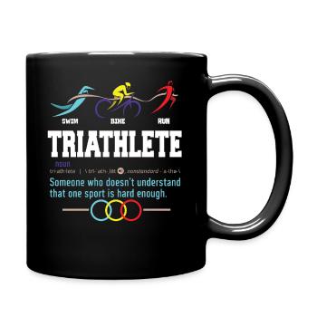 Triathlon humoristique Design cadeau Sports Cyclisme - Mug uni - noir - Droite