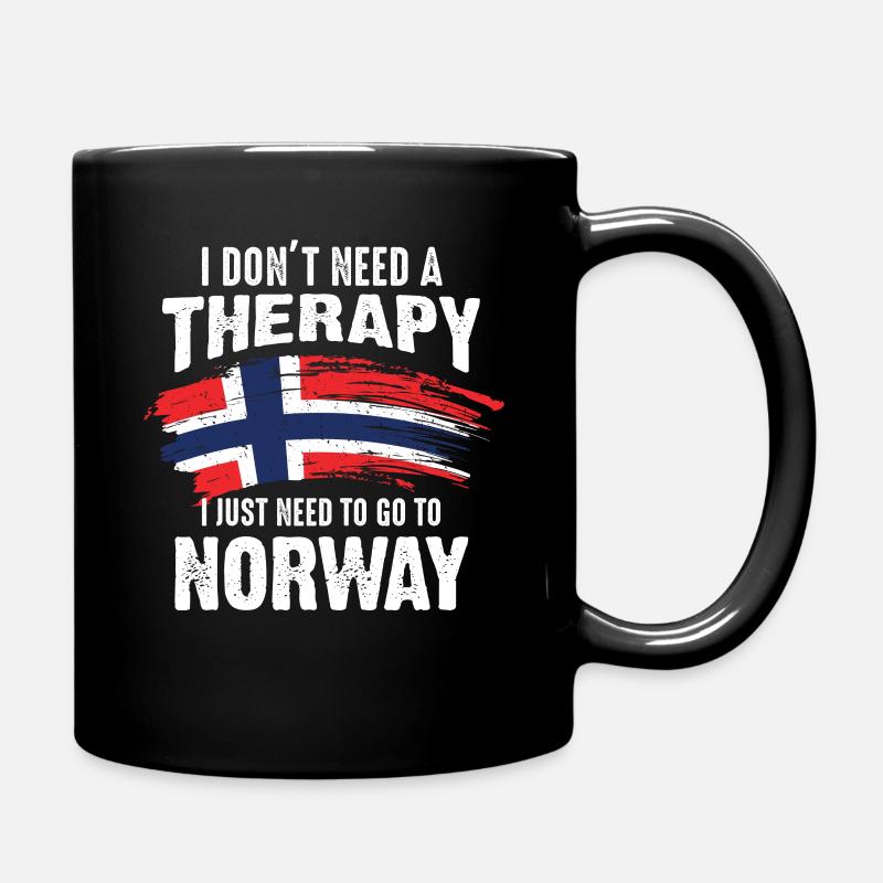 Norwegen Therapie - Tasse einfarbig - Schwarz