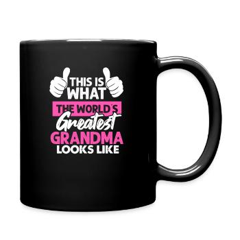 Großmutter Oma Grossmutter Enkel Mutter Geschenk - Tasse einfarbig - Schwarz - Rechts