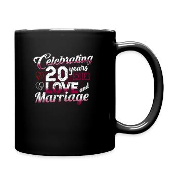 Wedding anniversary 20 years married - Full Colour Mug - black - Right