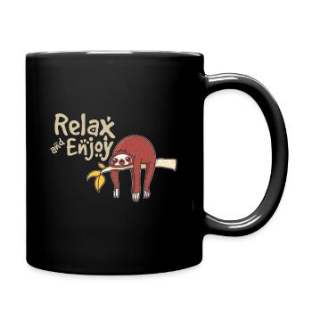 Faultiere - Tasse einfarbig - Schwarz - Rechts