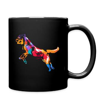 Rottweiler Polygon - Full Colour Mug - black - Right