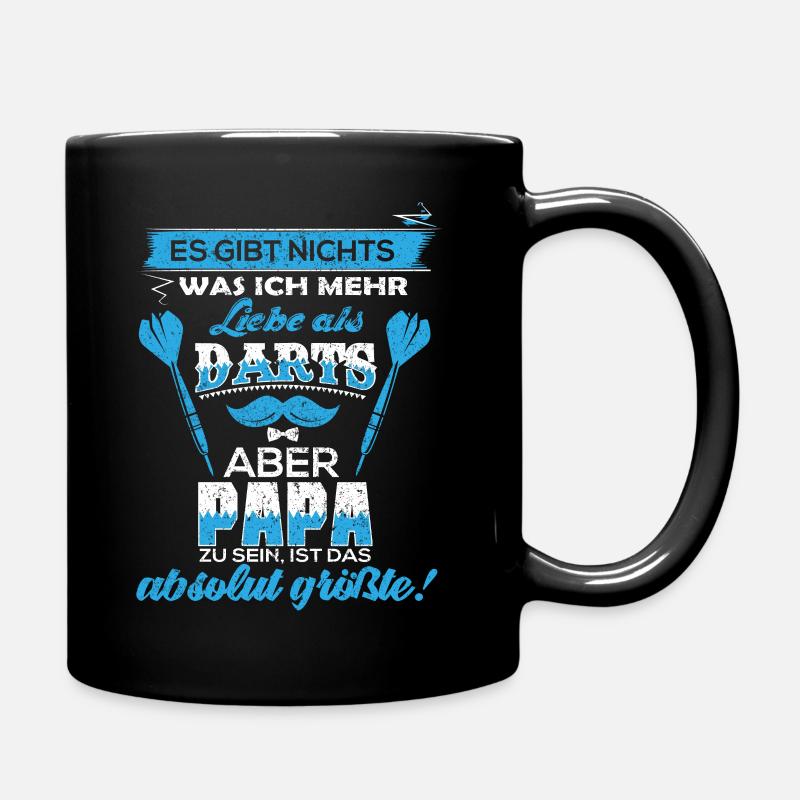 Dart Darts darten Geschenk Shirt · Papa Vater - Tasse einfarbig - Schwarz