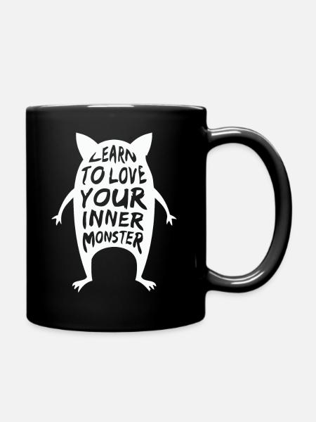 Learn to Love your inner Monster - Tasse einfarbig - Schwarz