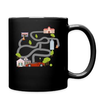 Maze Race Car Back Rub Play Mat graphic for Men - Full Colour Mug - black - Right