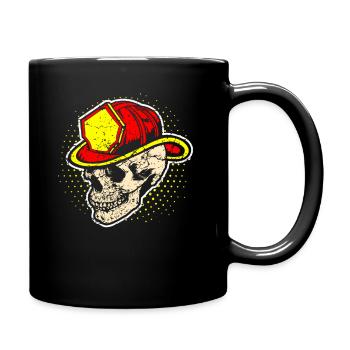 Firefighter skull skull - Full Colour Mug - black - Right