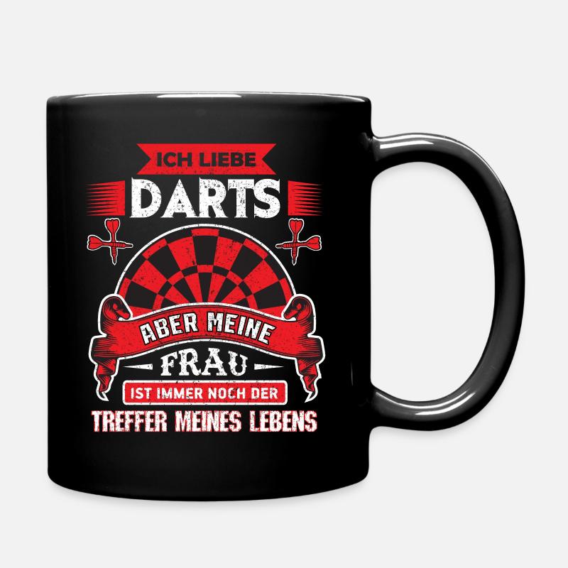 Dart Darts darten Geschenk Shirt·Frau Volltreffer - Tasse einfarbig - Schwarz