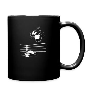 Panda Wrestling - Tasse einfarbig - Schwarz - Rechts