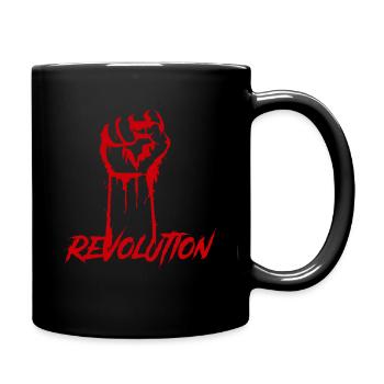 Revolution raised fist red - Full Colour Mug - black - Right
