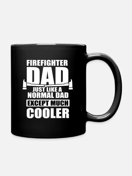 Feuerwehr Vater - Tasse einfarbig - Schwarz