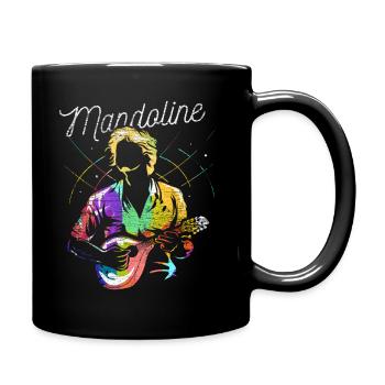Mandoline Geschenk - Tasse einfarbig - Schwarz - Rechts