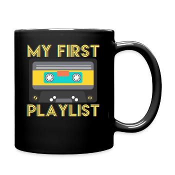 80er 90er Kassette - Tasse einfarbig - Schwarz - Rechts