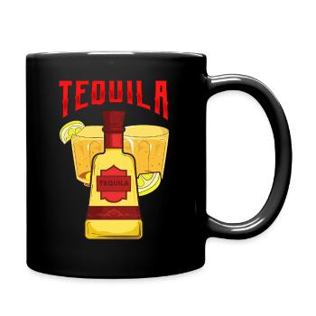 Bouteille de tequila vintage citron et sel - Mug uni - noir - Droite