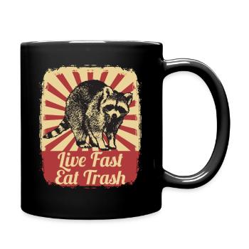 Raton laveur Raton laveur Live Fast Eat Trash Gift - Mug uni - noir - Droite