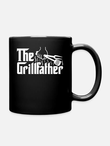 The Grillfather Vater Dad Grillen Lustig Geschenk - Tasse einfarbig - Schwarz