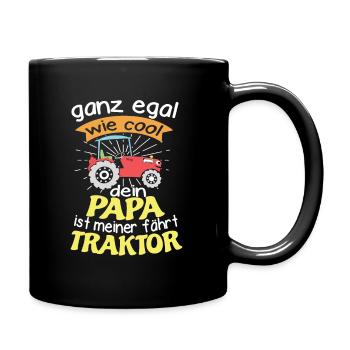Traktor Shirt für Kinder egal wie cool dein Papa - Tasse einfarbig - Schwarz - Rechts