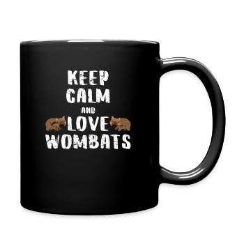 Wombat Liebe - Tasse einfarbig - Schwarz - Rechts