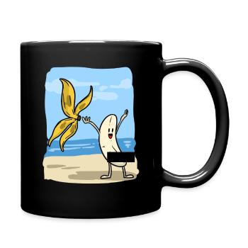 Summer Banana - Tasse einfarbig - Schwarz - Rechts