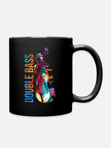 Kontrabass Geschenk - Tasse einfarbig - Schwarz