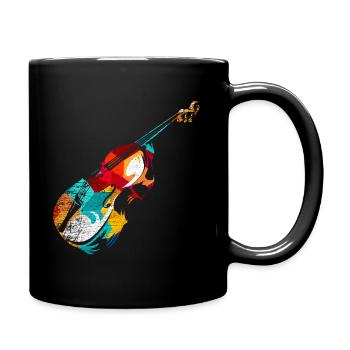 Double bass violin - Full Colour Mug - black - Right