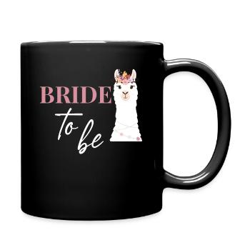 Bride Bride to be JGA alpaca wedding - Full Colour Mug - black - Right