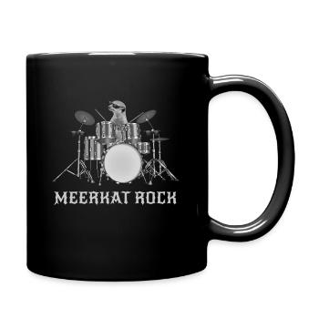 Suricate joue de la batterie en métal, cadeau rock - Mug uni - noir - Droite