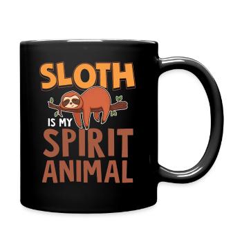 The Sloth is my Spiritual Animal - Full Colour Mug - black - Right