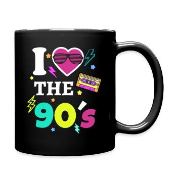90s Motto 90s Retro Nineties Ninties Party - Full Colour Mug - black - Right