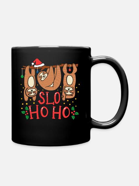 Sloth Weihnachten - Tasse einfarbig - Schwarz