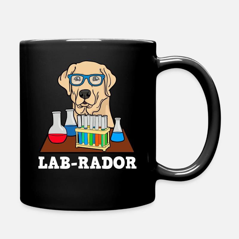 Labrador Hund Lab-Rador Labor Biologie Geschenk - Tasse einfarbig - Schwarz