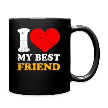 Beste Freunde - Tasse einfarbig - Schwarz - Rechts