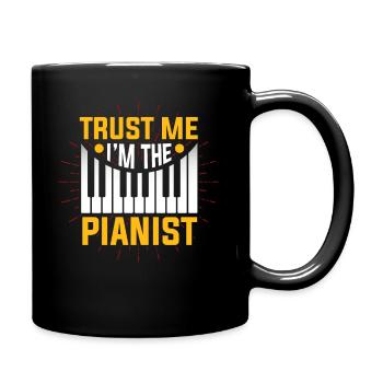 Klavier Pianist - Tasse einfarbig - Schwarz - Rechts