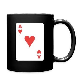 Heart Ace playing card - Full Colour Mug - black - Right