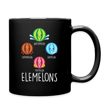 Wassermelonenelement Chemie Wasser Erde Feuer Luft - Tasse einfarbig - Schwarz - Rechts