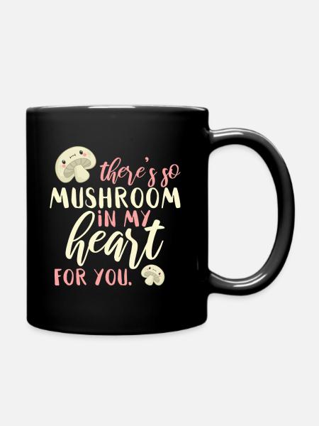 Champignon Jeu de mots anglais Beaucoup d’espace dans mon cœur - Mug uni - noir