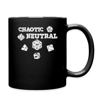 RPG Würfel Dice Dragons CHAOTIC NEUTRAL - Tasse einfarbig - Schwarz - Rechts