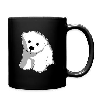 Eisbär Niedliches Tier - Tasse einfarbig - Schwarz - Rechts