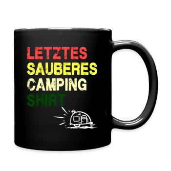 Letztes sauberes Camping Shirt - Tasse einfarbig - Schwarz - Rechts