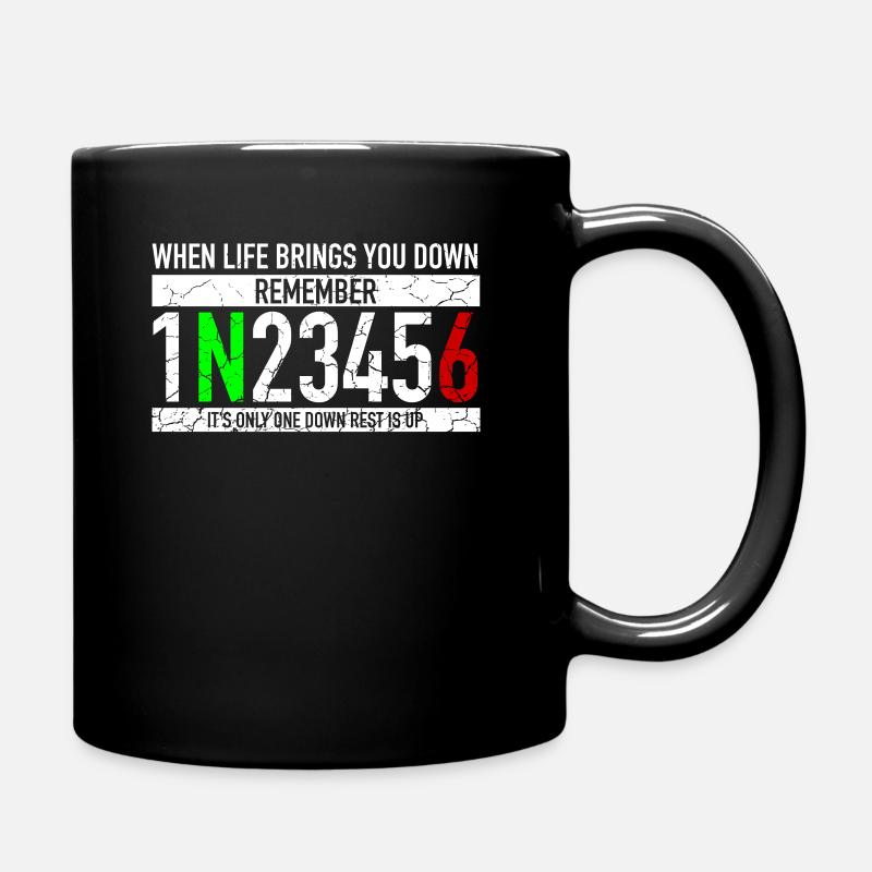 When Life Brings You Down | 1N23456 motorcycle - Full Colour Mug - black