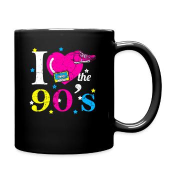 90er Jahre - Tasse einfarbig - Schwarz - Rechts