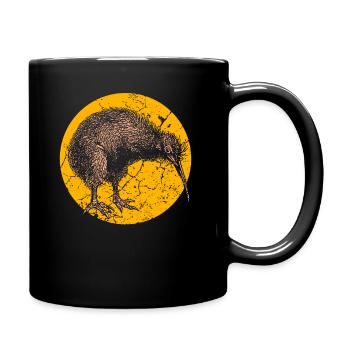 Kiwi Vogel Neuseeland - Tasse einfarbig - Schwarz - Rechts