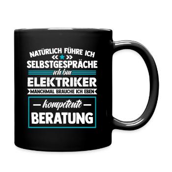 elektriker elektrotechnik meister lehrling azubi - Tasse einfarbig - Schwarz - Rechts