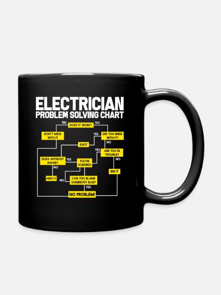 electrician electrical engineering master trainee apprentice - Full Colour Mug - black