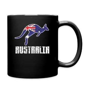 Australie drapeau australien kangourou - Mug uni - noir - Droite