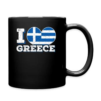 Griechenland Grieche Griechin Flagge Love - Tasse einfarbig - Schwarz - Rechts